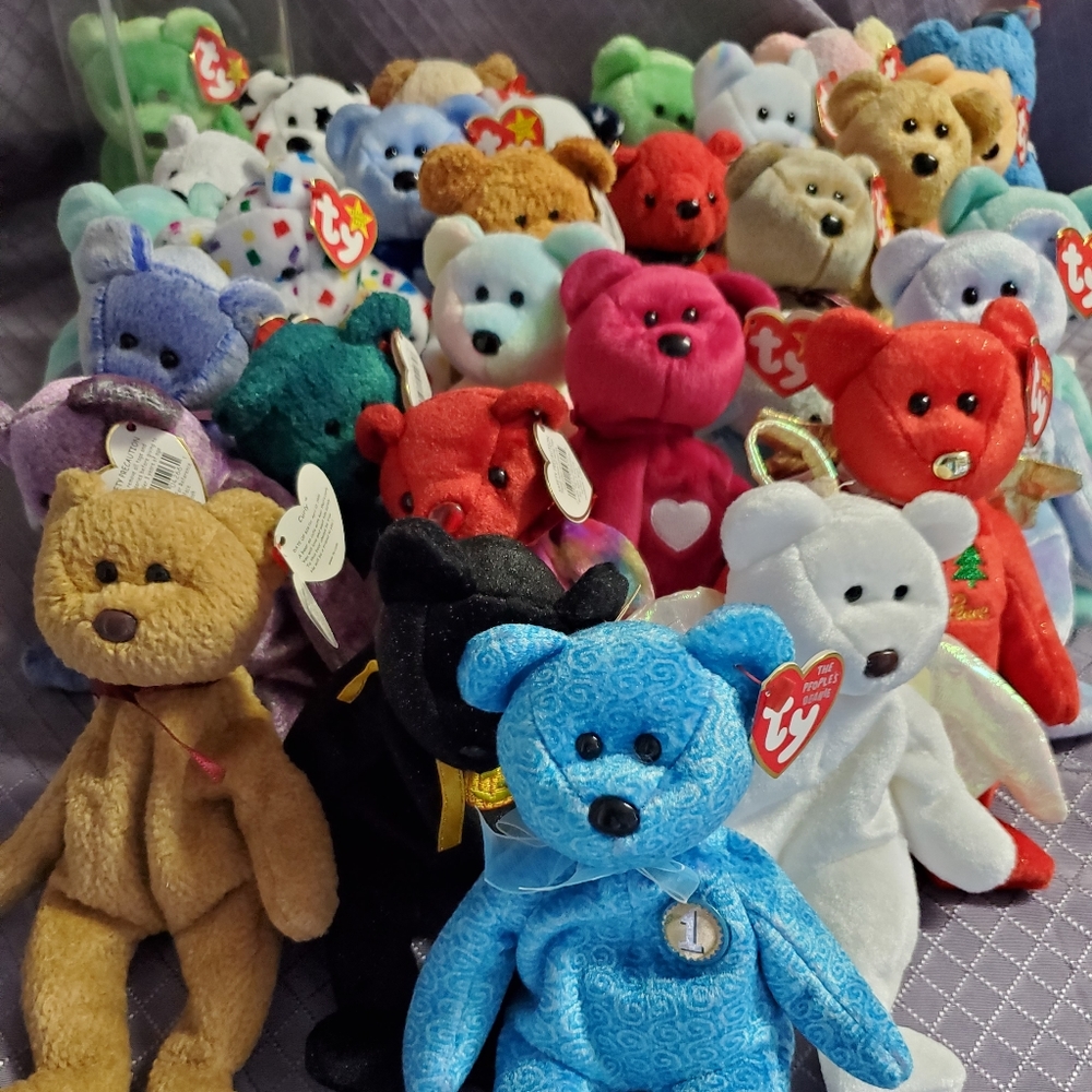 Large Collection of Vintage Ty Beanie Baby Bears